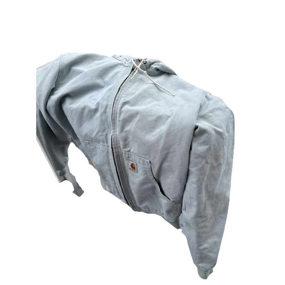 Carhartt Quilted Zip Up Workwear Jacket medium 8/10 Women’s Baby Blue Rare - Picture 7 of 11